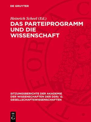 cover image of Das Parteiprogramm und die Wissenschaft